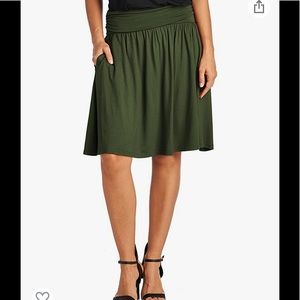 tilted smock midi skirt
